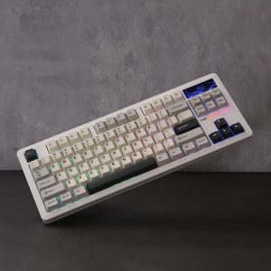 YUNZII YZ87 Wireless Mechanical Gaming Keyboard, TKL 75% Layout, Gasket Hot-Swappable, BT5.0/2.4Ghz, Type-C NKRO, RGB Backlit, Ergonomic with Integrated Stand, Media Keys, USB Cable/Keycap Puller, Rechargeable Lithium Battery, for Linux/Win/Mac